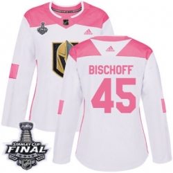womens jake bischoff vegas golden knights jersey white pink adidas 45 nhl 2018 stanley cup final authentic fashion
