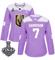womens jason garrison vegas golden knights jersey purple adidas 7 nhl 2018 stanley cup final authentic fights cancer practice