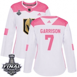 womens jason garrison vegas golden knights jersey white pink adidas 7 nhl 2018 stanley cup final authentic fashion