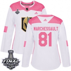 womens jonathan marchessault vegas golden knights jersey white pink adidas 81 nhl 2018 stanley cup final authentic fashion