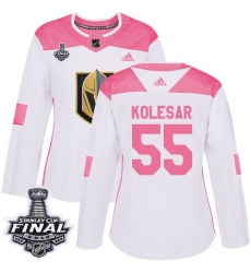 womens keegan kolesar vegas golden knights jersey white pink adidas 55 nhl 2018 stanley cup final authentic fashion