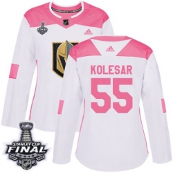 womens keegan kolesar vegas golden knights jersey white pink adidas 55 nhl 2018 stanley cup final authentic fashion