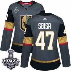womens luca sbisa vegas golden knights jersey gray adidas 47 nhl home 2018 stanley cup final authentic