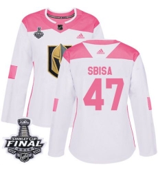 womens luca sbisa vegas golden knights jersey white pink adidas 47 nhl 2018 stanley cup final authentic fashion