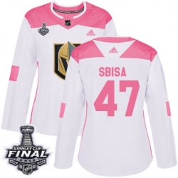 womens luca sbisa vegas golden knights jersey white pink adidas 47 nhl 2018 stanley cup final authentic fashion