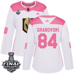 womens mikhail grabovski vegas golden knights jersey white pink adidas 84 nhl 2018 stanley cup final authentic fashion