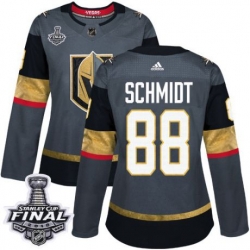 womens nate schmidt vegas golden knights jersey gray adidas 88 nhl home 2018 stanley cup final authentic