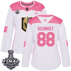womens nate schmidt vegas golden knights jersey white pink adidas 88 nhl 2018 stanley cup final authentic fashion