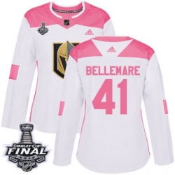 womens pierre edouard bellemare vegas golden knights jersey white pink adidas 41 nhl 2018 stanley cup final authentic fashion