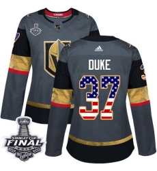 womens reid duke vegas golden knights jersey gray adidas 37 nhl 2018 stanley cup final authentic usa flag fashion