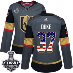 womens reid duke vegas golden knights jersey gray adidas 37 nhl 2018 stanley cup final authentic usa flag fashion