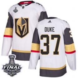 womens reid duke vegas golden knights jersey white adidas 37 nhl away 2018 stanley cup final authentic