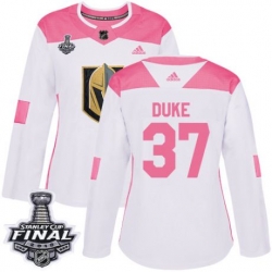 womens reid duke vegas golden knights jersey white pink adidas 37 nhl 2018 stanley cup final authentic fashion