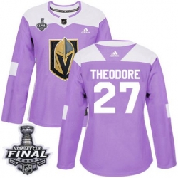womens shea theodore vegas golden knights jersey purple adidas 27 nhl 2018 stanley cup final authentic fights cancer practice