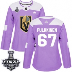 womens teemu pulkkinen vegas golden knights jersey purple adidas 67 nhl 2018 stanley cup final authentic fights cancer practice