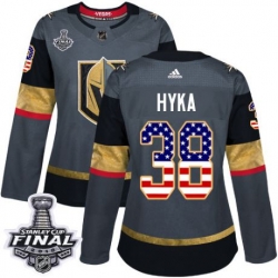 womens tomas hyka vegas golden knights jersey gray adidas 38 nhl 2018 stanley cup final authentic usa flag fashion