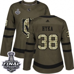 womens tomas hyka vegas golden knights jersey green adidas 38 nhl 2018 stanley cup final authentic salute to service