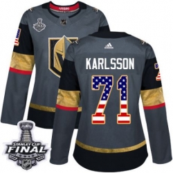 womens william karlsson vegas golden knights jersey gray adidas 71 nhl 2018 stanley cup final authentic usa flag fashion