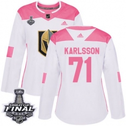 womens william karlsson vegas golden knights jersey white pink adidas 71 nhl 2018 stanley cup final authentic fashion