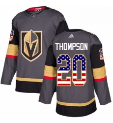 Youth Adidas Vegas Golden Knights 20 Paul Thompson Authentic Gray USA Flag Fashion NHL Jersey 