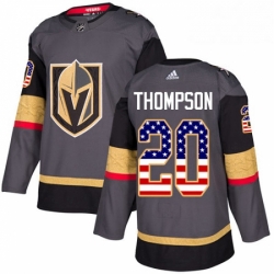 Youth Adidas Vegas Golden Knights 20 Paul Thompson Authentic Gray USA Flag Fashion NHL Jersey 