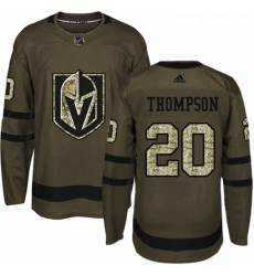 Youth Adidas Vegas Golden Knights 20 Paul Thompson Authentic Green Salute to Service NHL Jersey 