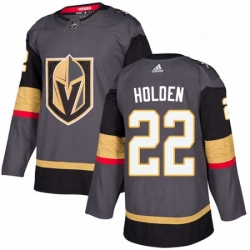 Youth Adidas Vegas Golden Knights 22 Nick Holden Authentic Gray Home NHL Jersey 