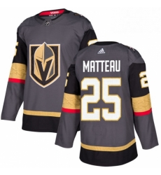 Youth Adidas Vegas Golden Knights 25 Stefan Matteau Authentic Gray Home NHL Jersey 
