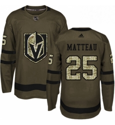 Youth Adidas Vegas Golden Knights 25 Stefan Matteau Authentic Green Salute to Service NHL Jersey 