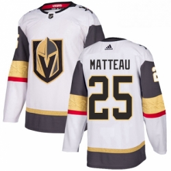 Youth Adidas Vegas Golden Knights 25 Stefan Matteau Authentic White Away NHL Jersey 