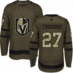 Youth Adidas Vegas Golden Knights 27 Shea Theodore Authentic Green Salute to Service NHL Jersey 
