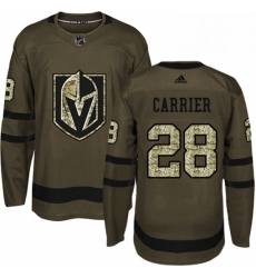 Youth Adidas Vegas Golden Knights 28 William Carrier Authentic Green Salute to Service NHL Jersey 