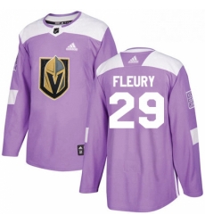 Youth Adidas Vegas Golden Knights 29 Marc Andre Fleury Authentic Purple Fights Cancer Practice NHL Jersey 