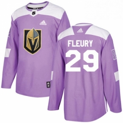 Youth Adidas Vegas Golden Knights 29 Marc Andre Fleury Authentic Purple Fights Cancer Practice NHL Jersey 