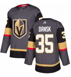 Youth Adidas Vegas Golden Knights 35 Oscar Dansk Authentic Gray Home NHL Jersey 