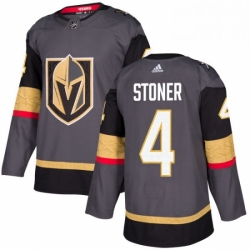 Youth Adidas Vegas Golden Knights 4 Clayton Stoner Authentic Gray Home NHL Jersey 