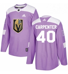 Youth Adidas Vegas Golden Knights 40 Ryan Carpenter Authentic Purple Fights Cancer Practice NHL Jersey 