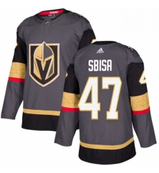 Youth Adidas Vegas Golden Knights 47 Luca Sbisa Authentic Gray Home NHL Jersey 