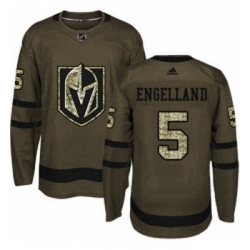 Youth Adidas Vegas Golden Knights 5 Deryk Engelland Authentic Green Salute to Service NHL Jersey 