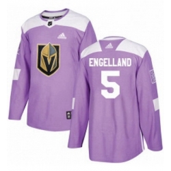 Youth Adidas Vegas Golden Knights 5 Deryk Engelland Authentic Purple Fights Cancer Practice NHL Jersey 