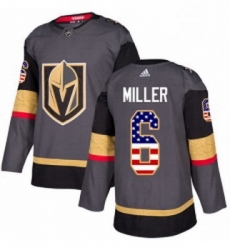 Youth Adidas Vegas Golden Knights 6 Colin Miller Authentic Gray USA Flag Fashion NHL Jersey 