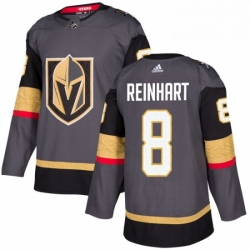 Youth Adidas Vegas Golden Knights 8 Griffin Reinhart Authentic Gray Home NHL Jersey 