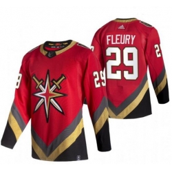 Youth Vegas Golden Knights 29 Marc Andre Fleury Red Adidas 2020 21 Reverse Retro Alternate NHL Jersey