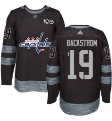 Capitals #19 Nicklas Backstrom Black 1917 2017 100th Anniversary Stitched NHL Jersey