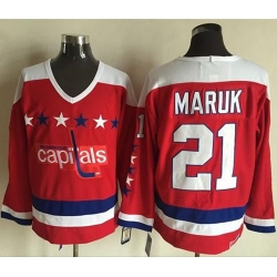 Capitals #21 Dennis Maruk Red Alternate CCM Throwback Stitched NHL Jersey