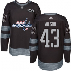 Capitals #43 Tom Wilson Black 1917 2017 100th Anniversary Stitched NHL Jersey
