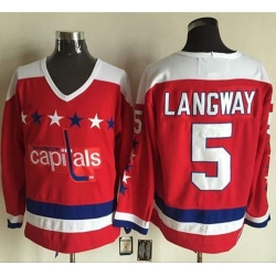 Capitals #5 Rod Langway Red Alternate CCM Throwback Stitched NHL Jersey