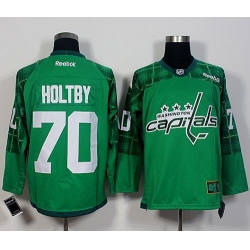 Capitals #70 Braden Holtby Green St  Patricks Day New Stitched NHL Jersey