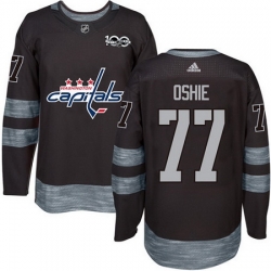 Capitals #77 T J Oshie Black 1917 2017 100th Anniversary Stitched NHL Jersey