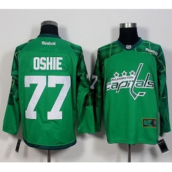 Capitals #77 T J Oshie Green St  Patricks Day New Stitched NHL Jersey